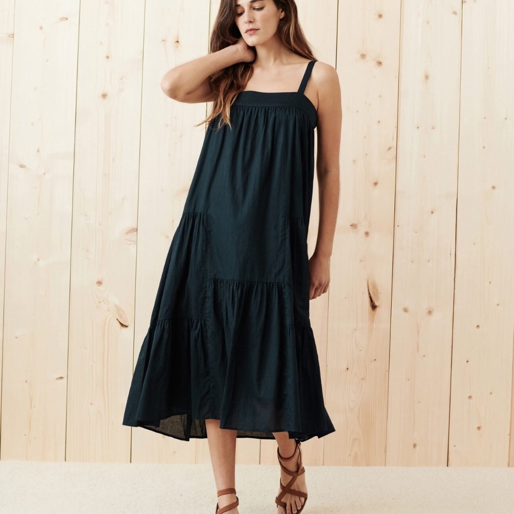 Jenni Kayne Black Tiered Midi Sundress